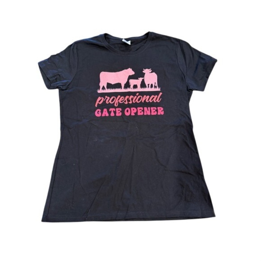 Kids Port & Company Black Professional Gate‎ Opener Graphic T Shirt Size S